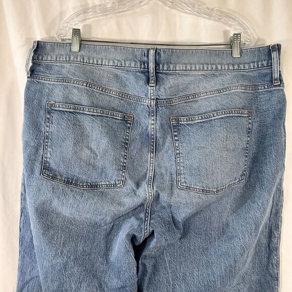 J. Crew Jeans Women's 35 Light Wash Denim Wide Leg Cropped Raw Hem Cotton Blend - Picture 8 of 10